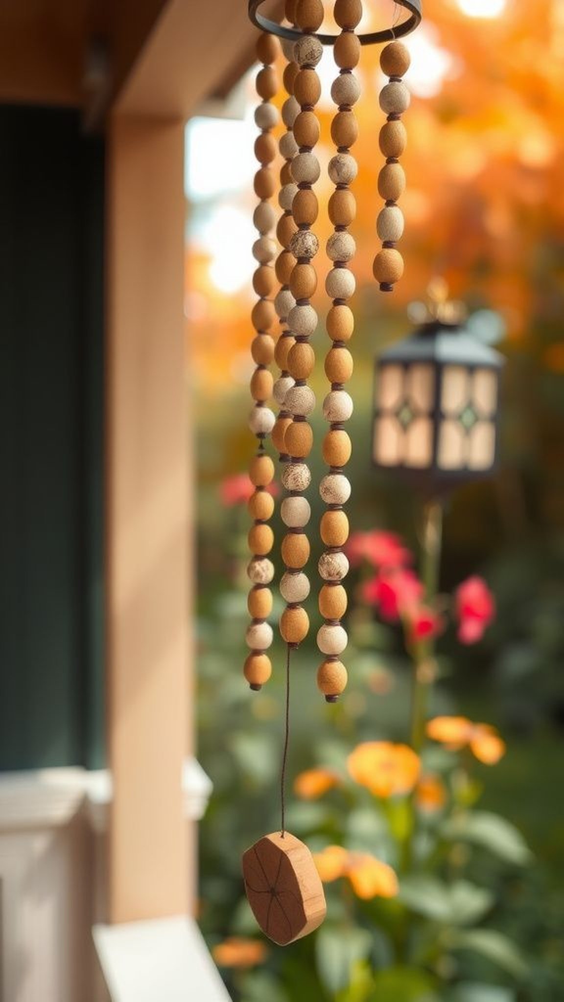 Wind chime of beads for delicate porch music